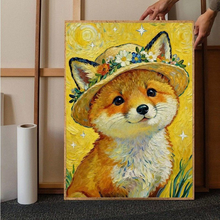 Verspielter Kaninchen Leinwand Kunstdruck Karnz