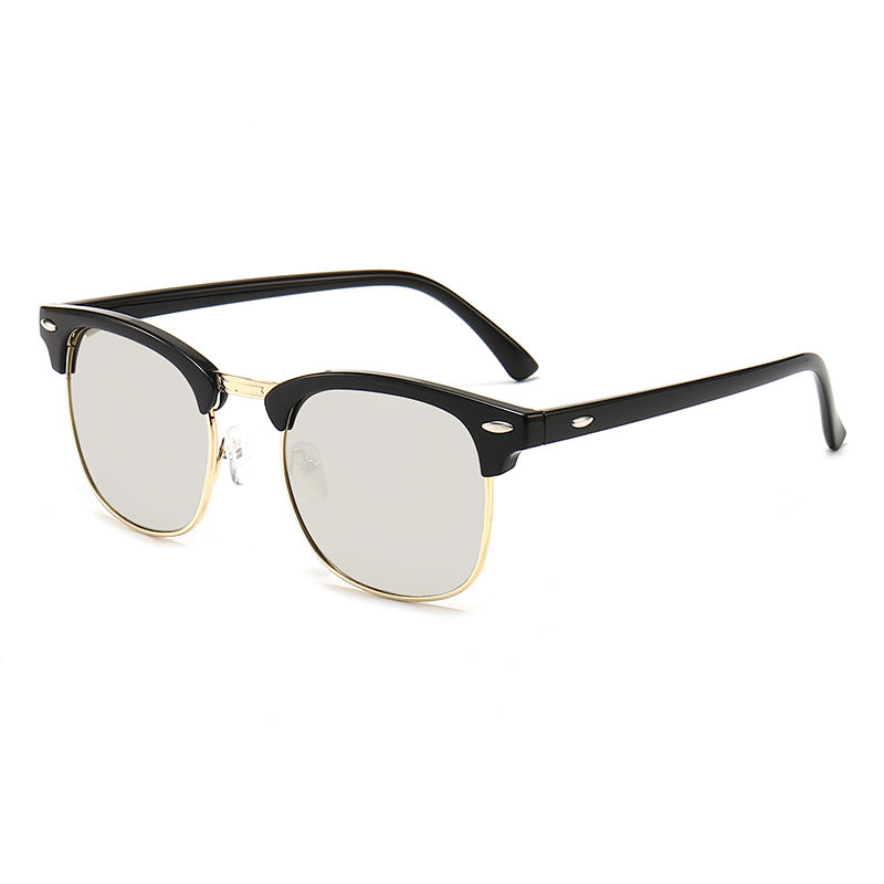 Damen modische Retro-Sonnenbrille mit metallischem Rahmen Karnz