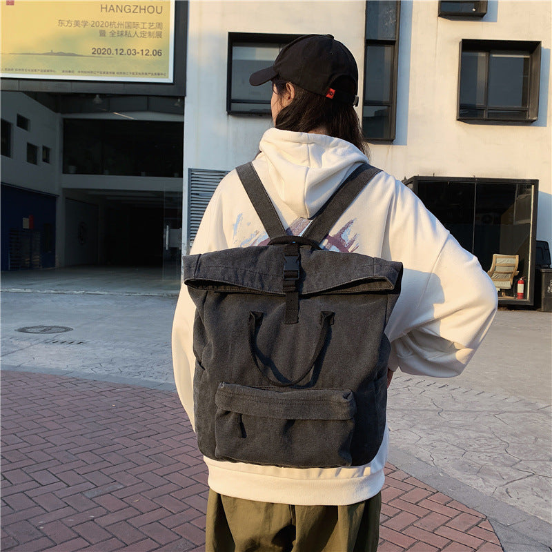 Stylische Roll-Top Canvas-Rucksack Karnz