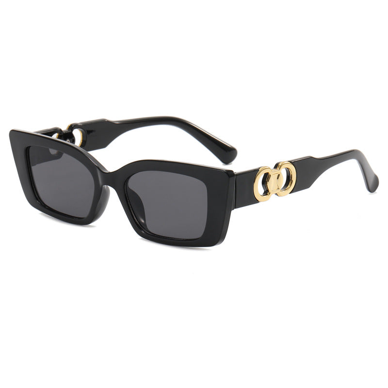 Damen modische quadratische Sonnenbrille mit glamourösen Akzenten Karnz