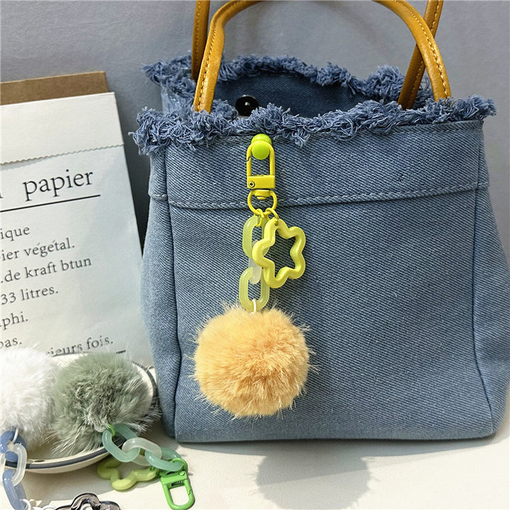 Niedlicher Flauschiger Pom-Pom Schlüsselanhänger Karnz