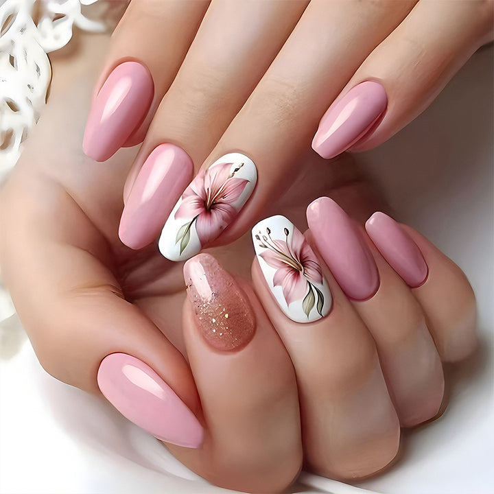 Florales Design Press-On Nagelkunst Set Karnz