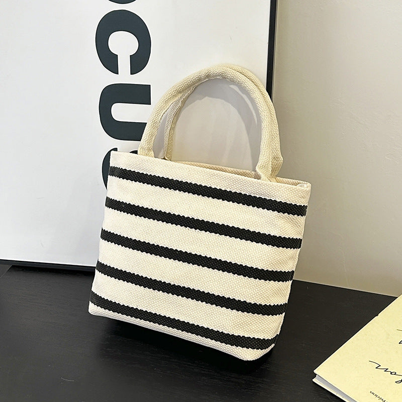 WoGestreifte Canvas Tote Bag Karnz