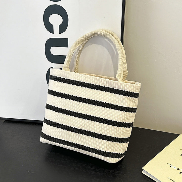 WoGestreifte Canvas Tote Bag Karnz