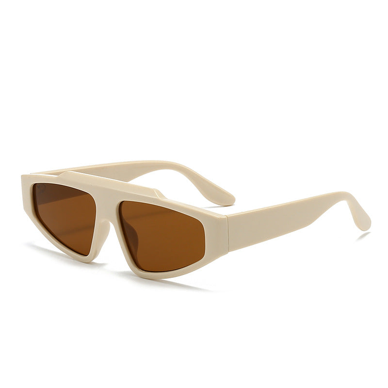 Damen futuristische Designer-Sonnenbrille mit markantem Rahmen Karnz