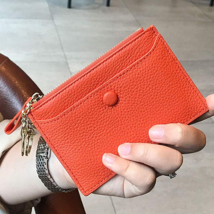 Strukturiertes Leder Zip Kartenhalter Karnz