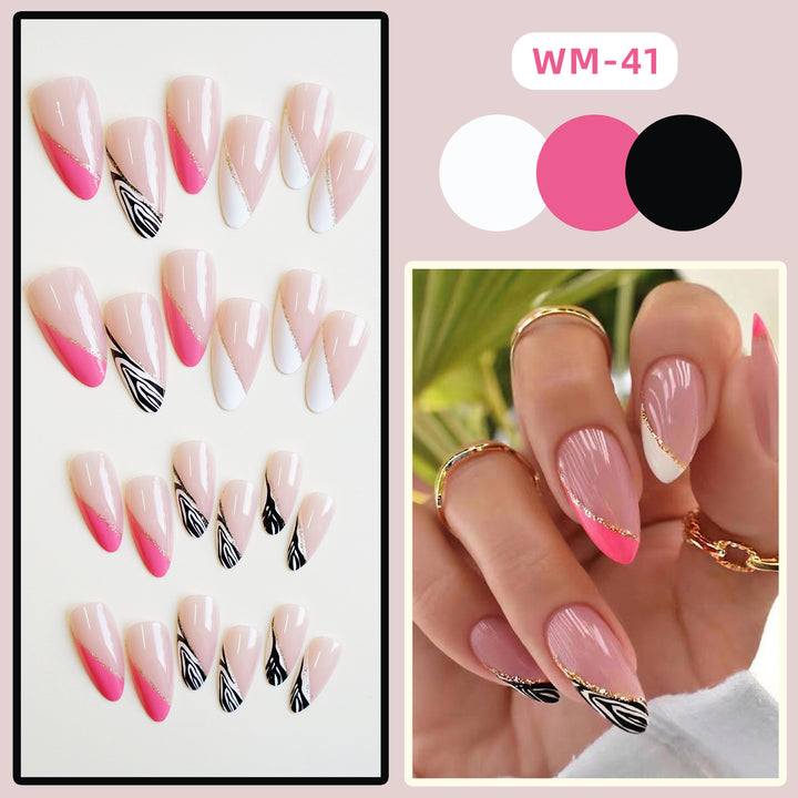 Künstlerisches French Tip Press-On Nails Kit