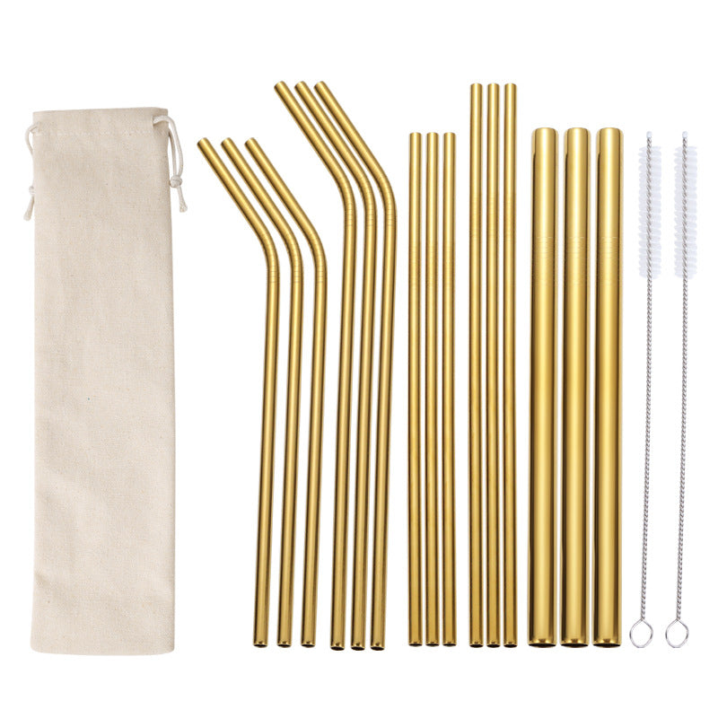 Edelstahl Trinkhalme-Set mit Reinigungsbürsten Karnz