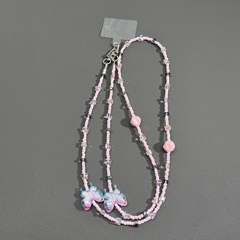 Perlenbrille Kette mit Schmetterlingsakzenten Karnz