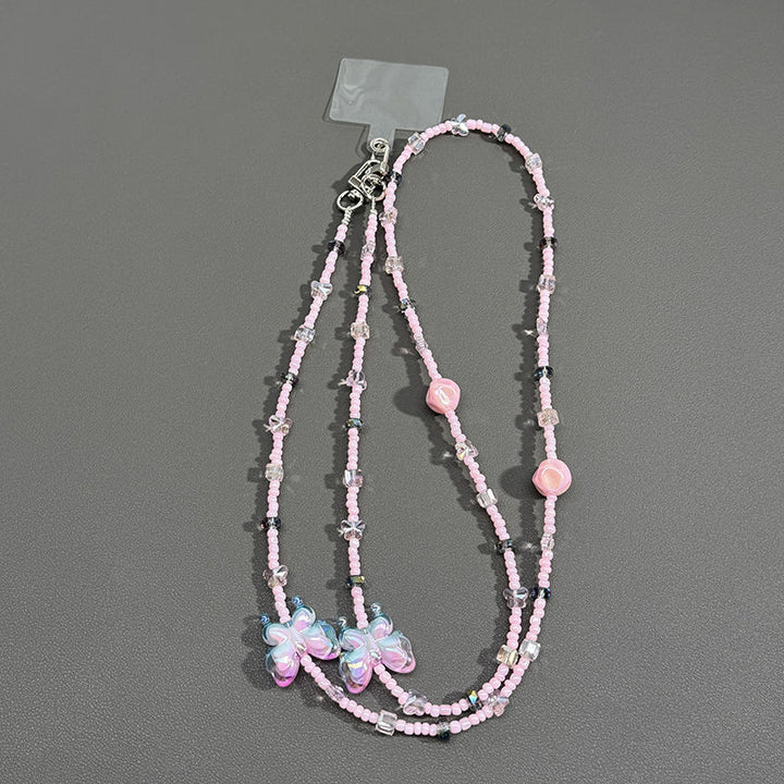 Perlenbrille Kette mit Schmetterlingsakzenten Karnz