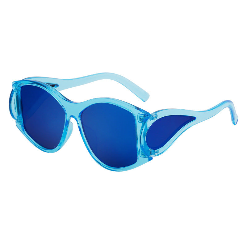 Damen moderne Cat-Eye Sonnenbrille mit einzigartigem Rahmen und UV-Schutz Karnz