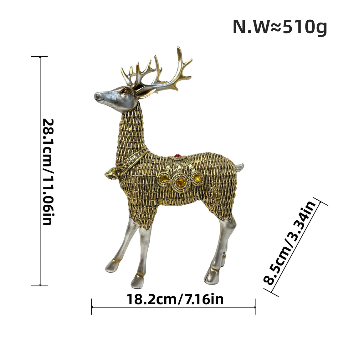Dekorative Hirschfigur mit Glitzerdetails Karnz