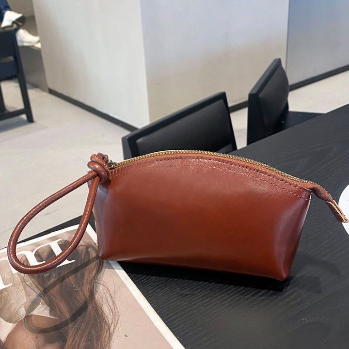 Elegante Kunstleder Kosmetik Tasche mit Reißverschluss Karnz