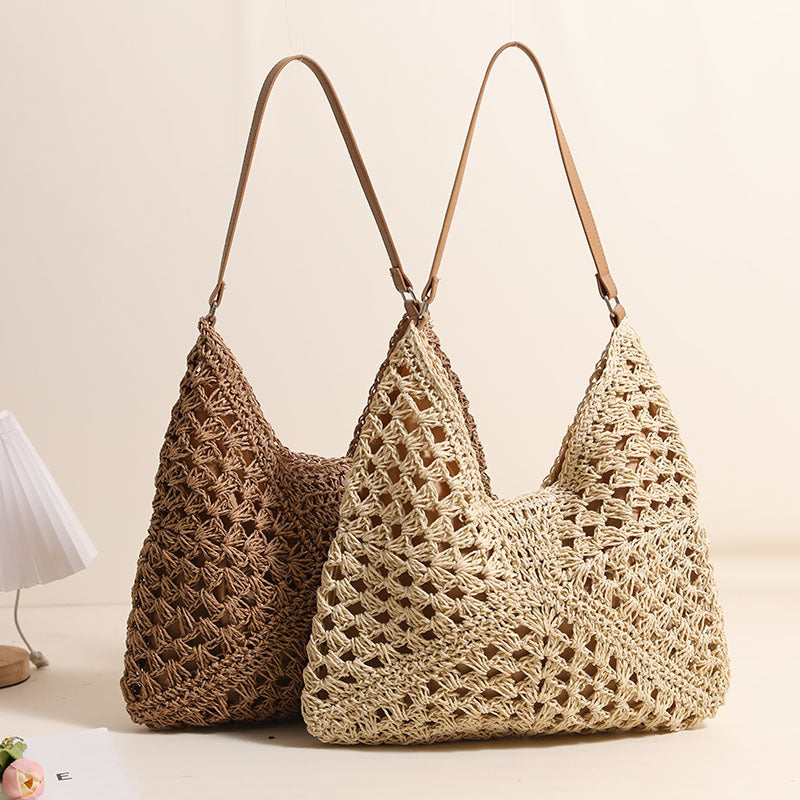 Damen Handgefertigte tote Tasche mit kunstvollem Häkelmuster Karnz