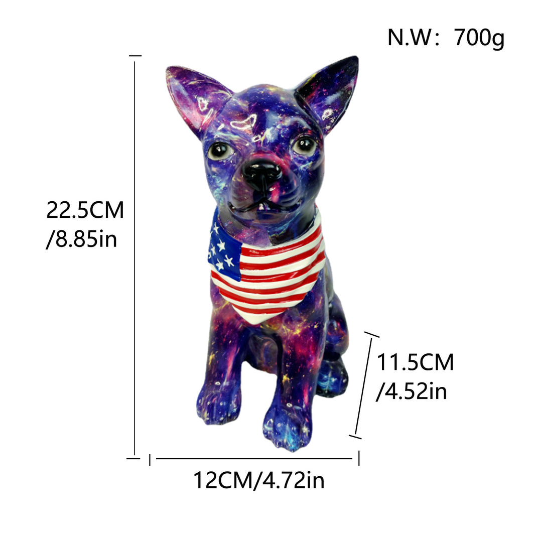 Bunte Dekofigur eines Hundes im modernen Design Karnz