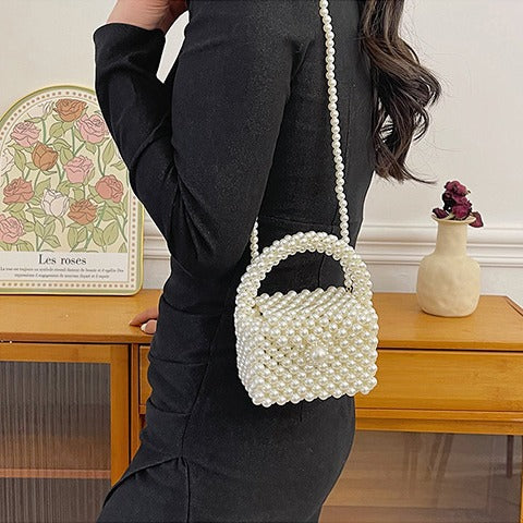 Perlenverzierte Vintage-Handtasche