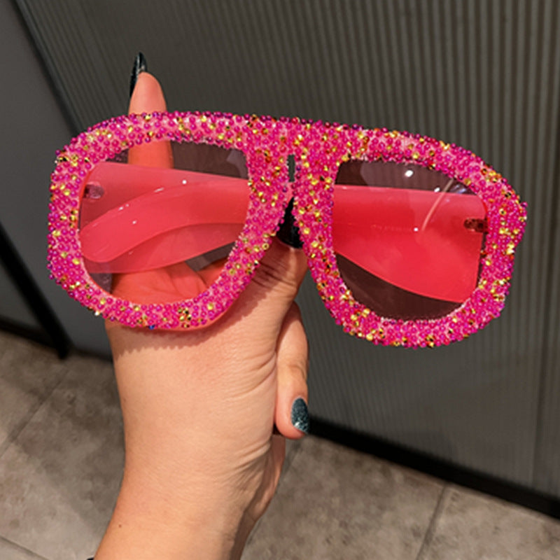Damen Sonnenbrille mit funkelndem Kristallrahmen Karnz 1780939119