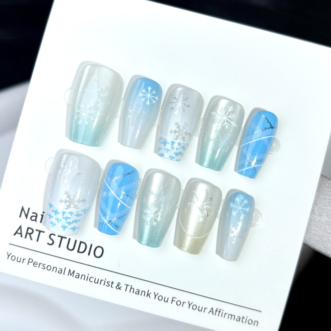 Winter-Themen Press-On Nagelkunst Set