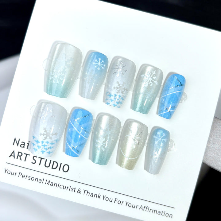 Winter-Themen Press-On Nagelkunst Set