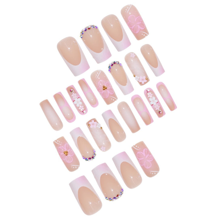 Dekorative Blumige Acryl-Nagelverzierungen Karnz