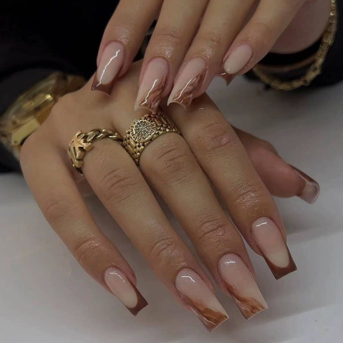 Elegante Lange Nagelkunst Verlängerungen Karnz