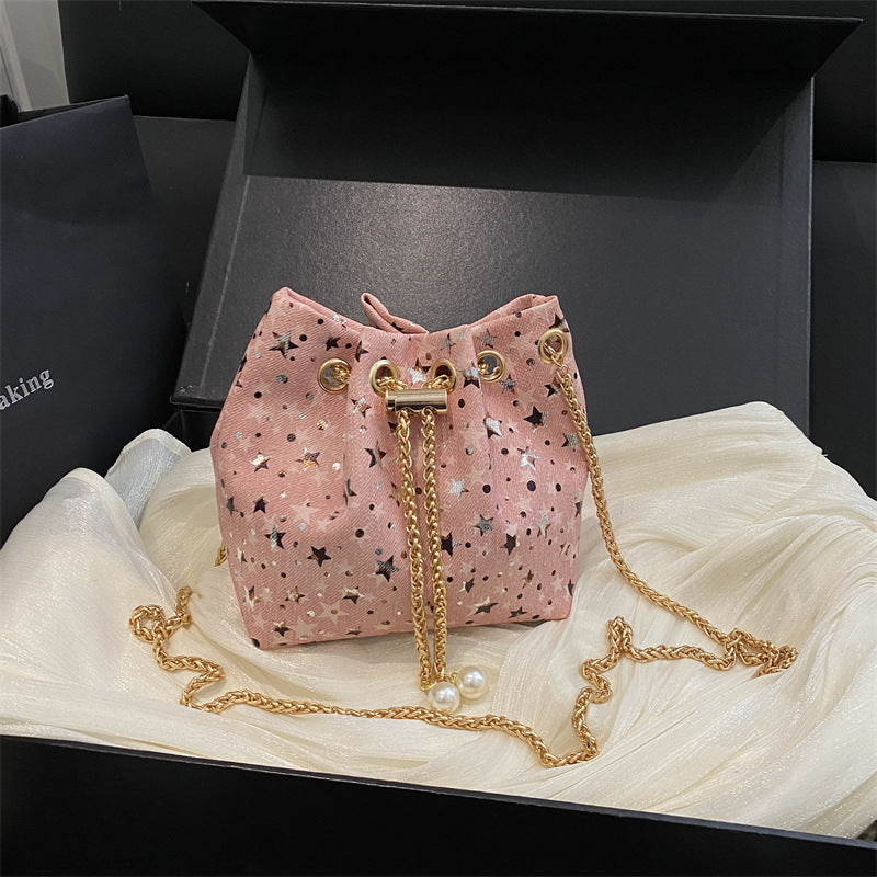 Sternen-Print Kordelzug-Handtasche