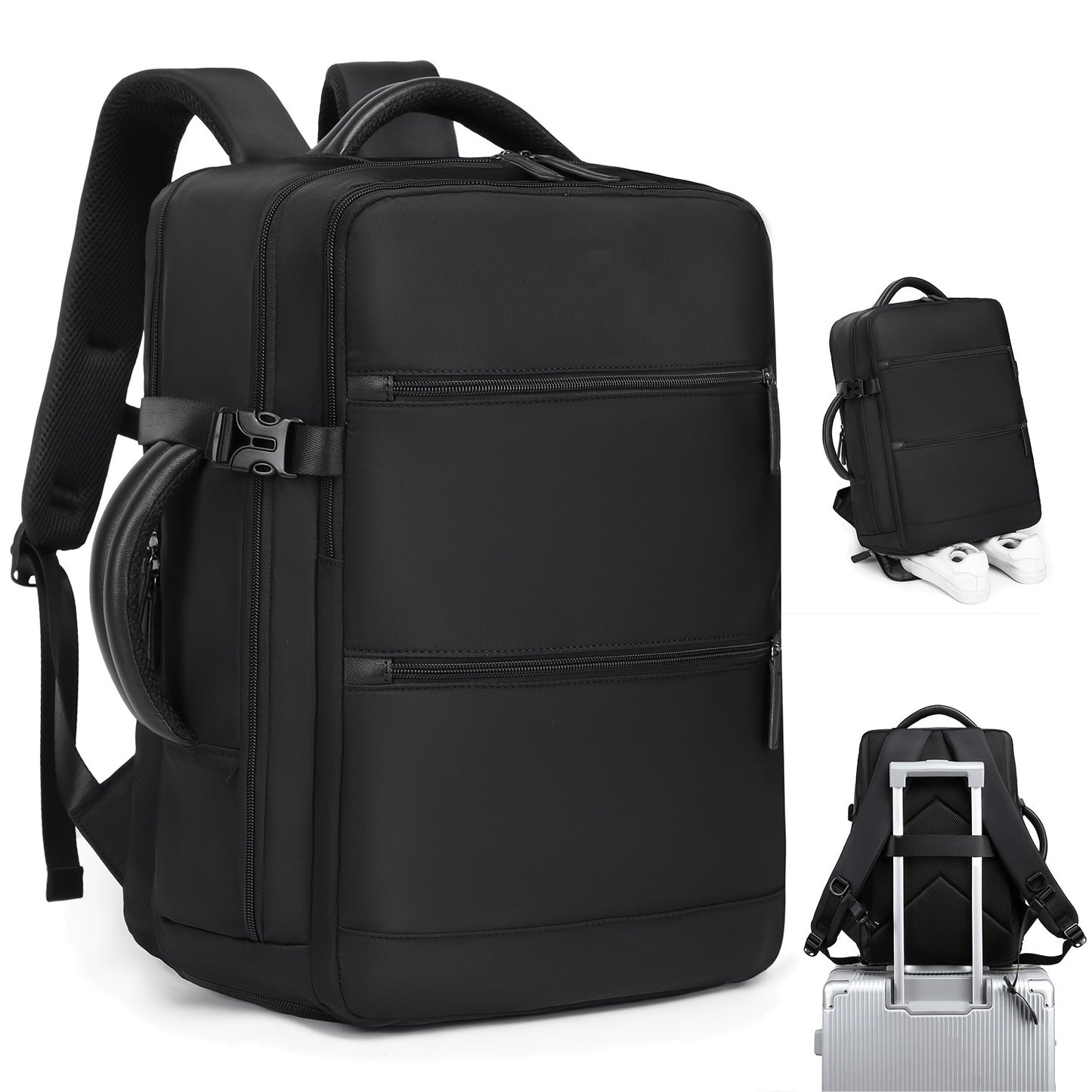 Unisex multifunktionaler Business-Rucksack mit gepolstertem Laptop-Fach und abnehmbarem Tragegriff Karnz