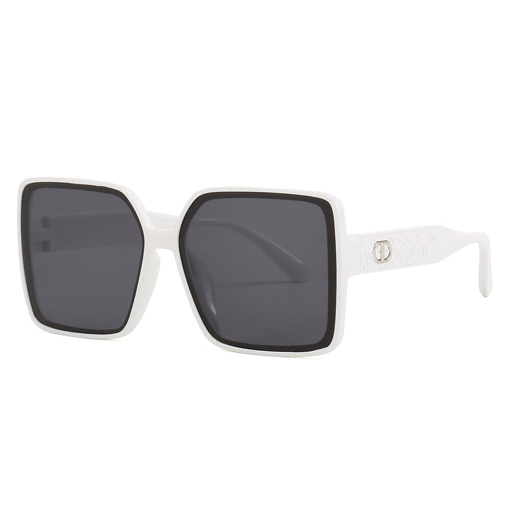Damen modische quadratische Sonnenbrille mit transparentem Design Karnz