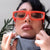 Damen trendige rechteckige Sonnenbrille mit elegantem Farbenspiel Karnz
