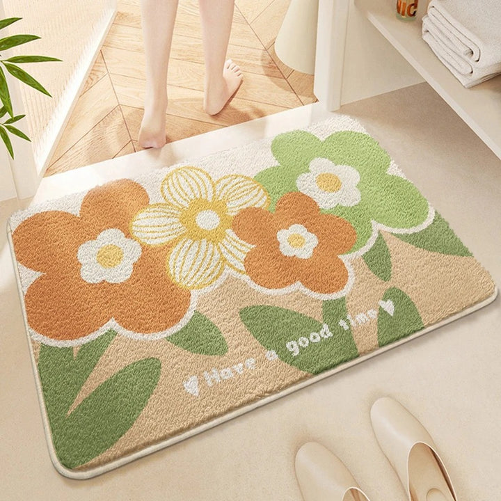 Dekorativer Floral-Badeteppich