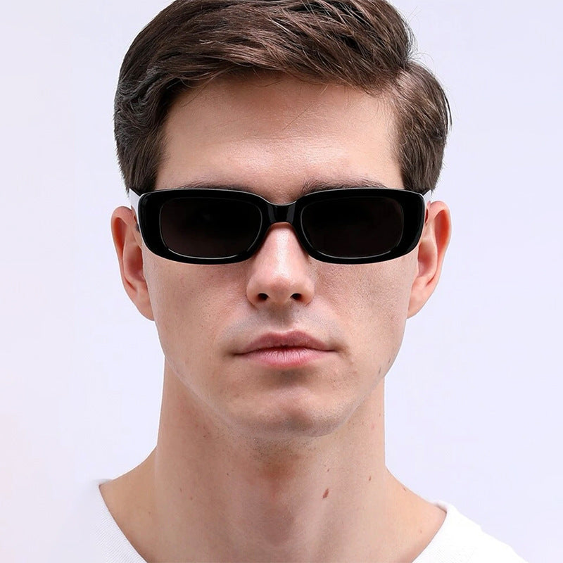 Damen Modische rechteckige Sonnenbrille mit verstellbaren Nasenstege Karnz