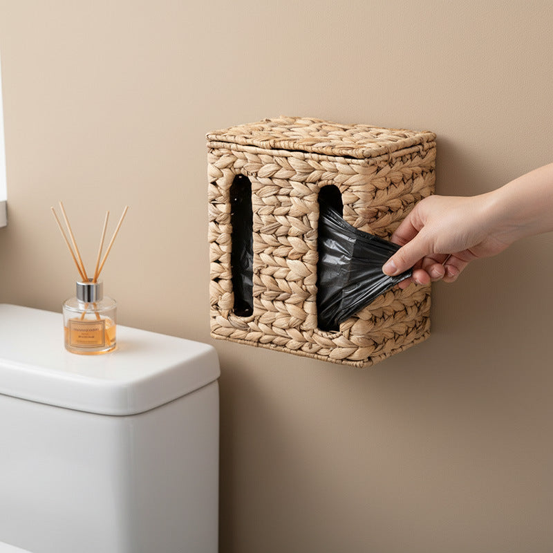 Wandmontierter Rattan Aufbewahrungskorb Karnz