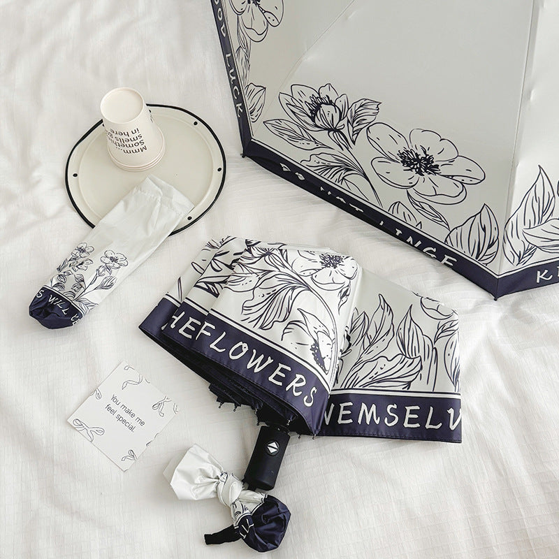 Damen Faltbarer Regenschirm mit kreativem Kunstdesign Karnz