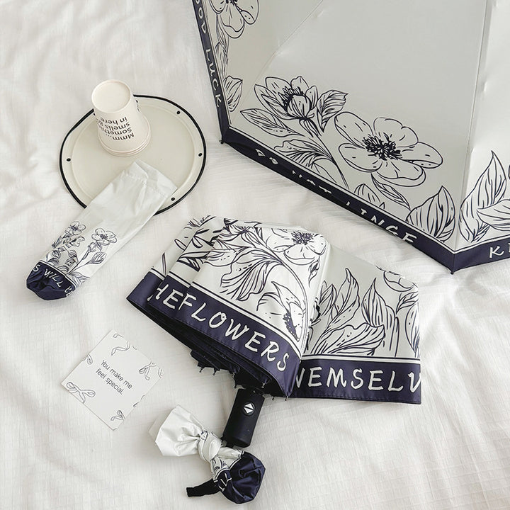 Damen Faltbarer Regenschirm mit kreativem Kunstdesign Karnz