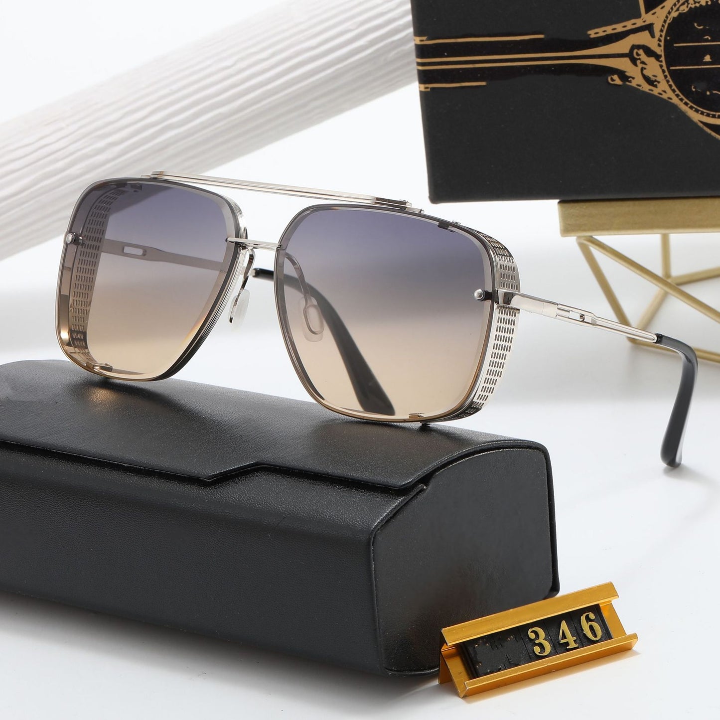 Damen Designer-Sonnenbrille mit stilvollem eckigem Rahmen und UV-Schutz Karnz