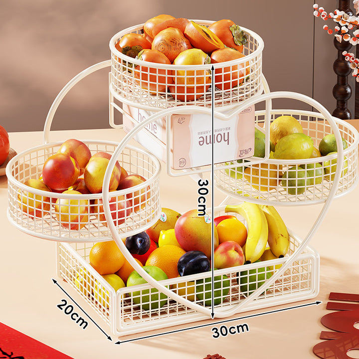 Herzförmiger dreistufiger Metall Obstkorb Organizer