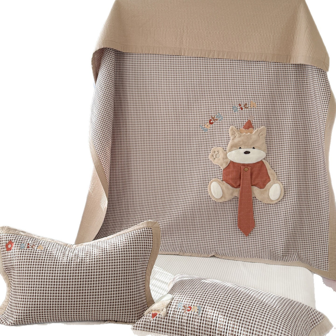 Gestepptes Bunny Applikation Komforter und Kissenbezug Set