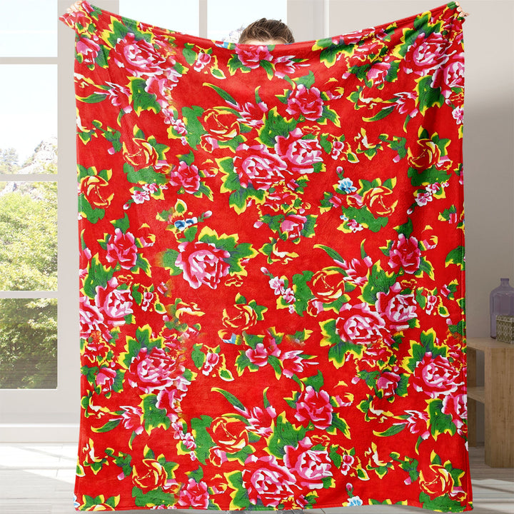 Blumenmuster Kuscheldecke