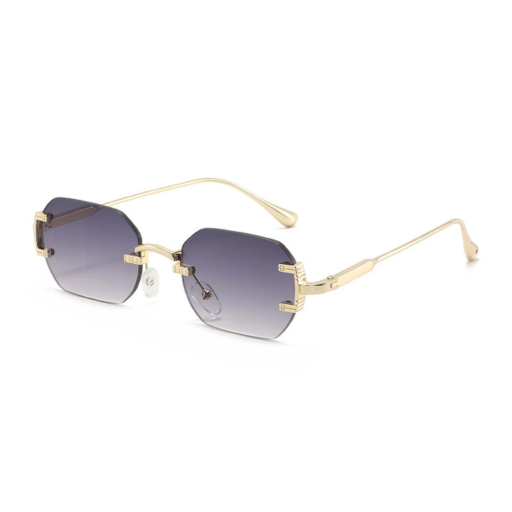 Damen geometrische Sonnenbrille mit luxuriösem Metallgestell und schützendem UV-Filter Karnz