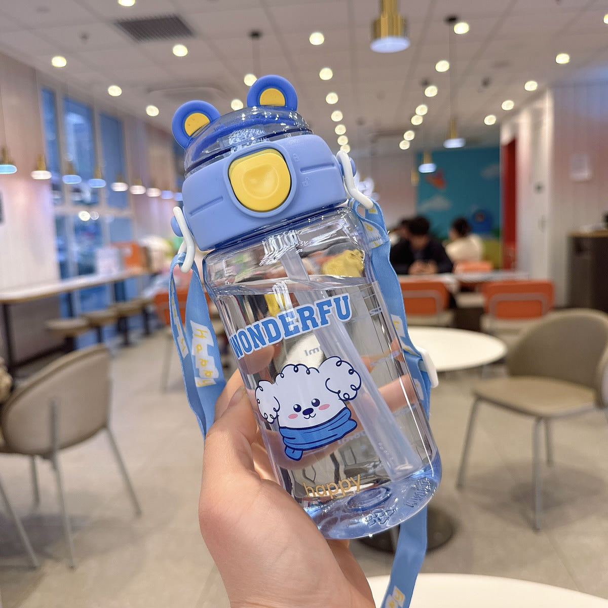 Damen Verspielte wasserfeste Trinkflasche mit Trageband Karnz