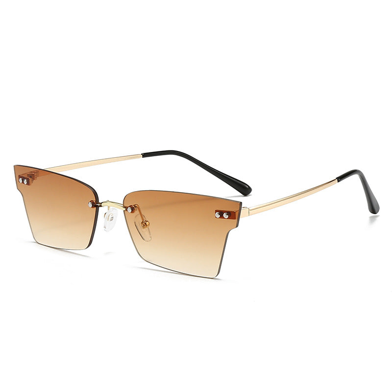 Damen trendige geometrische Sonnenbrille mit ultraleichtem Rahmen Karnz