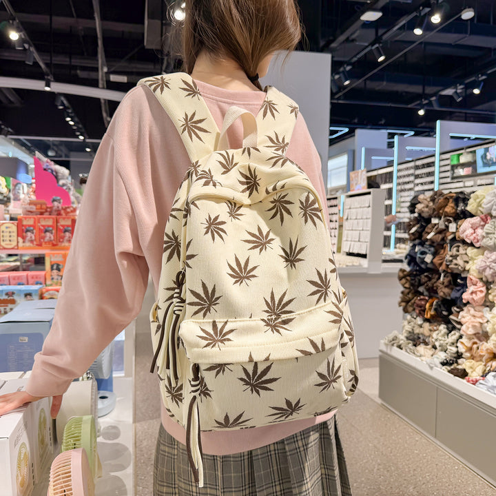 Stylische Blattmuster-Rucksack Karnz