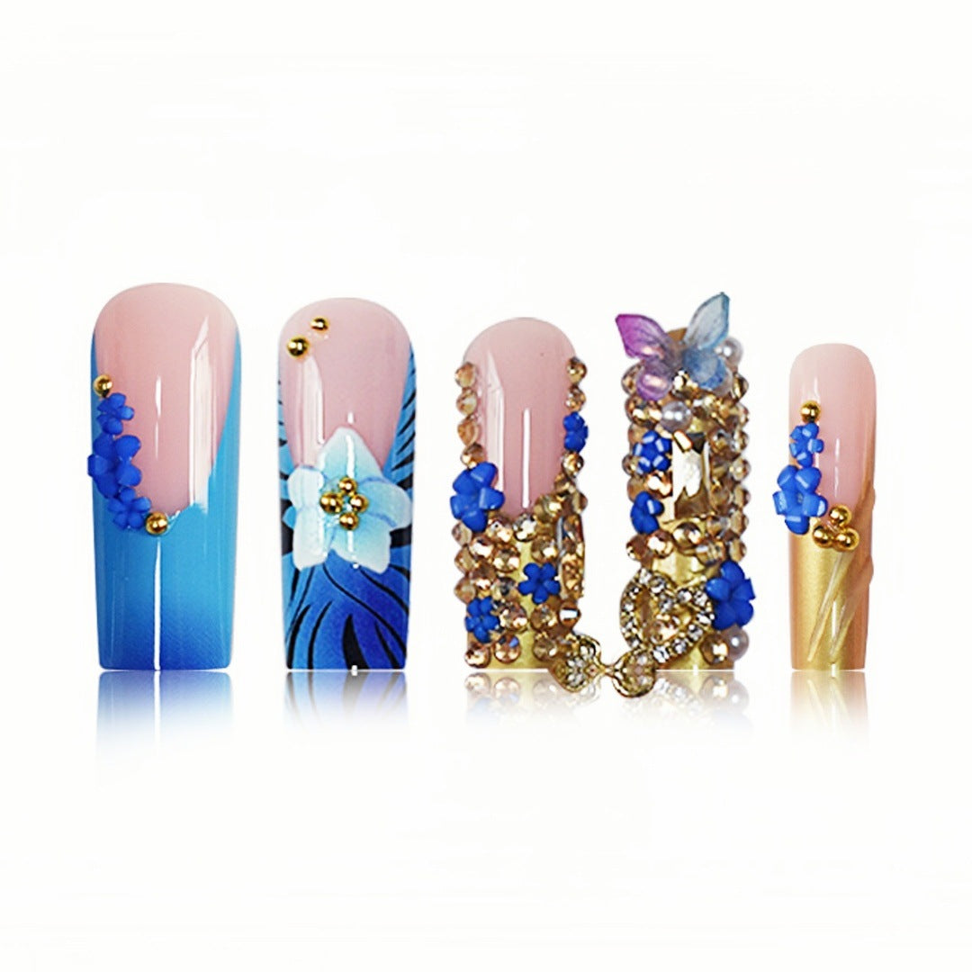 Künstlerisch Blumenschmuck Druck-auf-Nagelverlängerungen Karnz