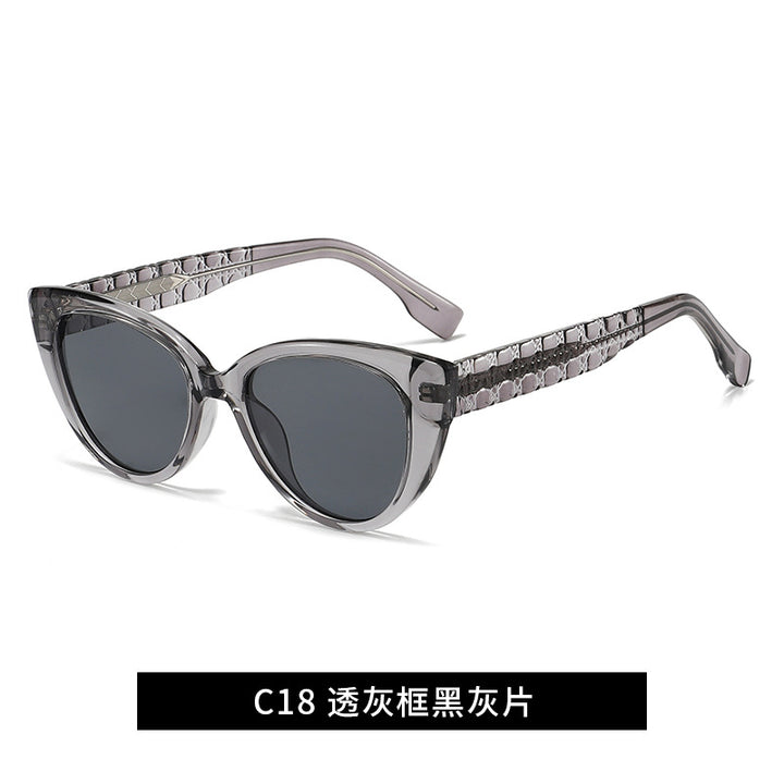 Damen Cat-Eye Sonnenbrille mit dekorativem Steg Karnz