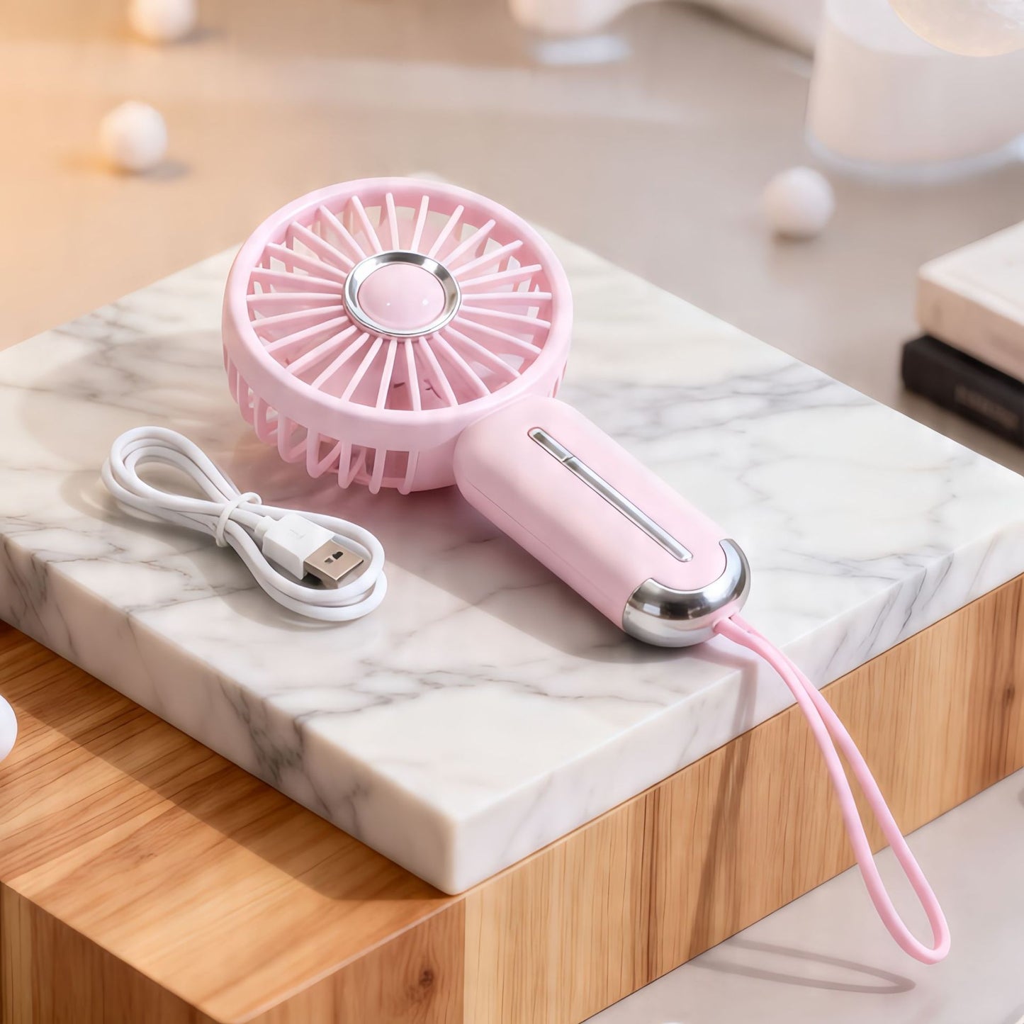 Damen Tragbarer Mini-Handventilator mit USB-Ladefunktion und ergonomischer Griff Karnz