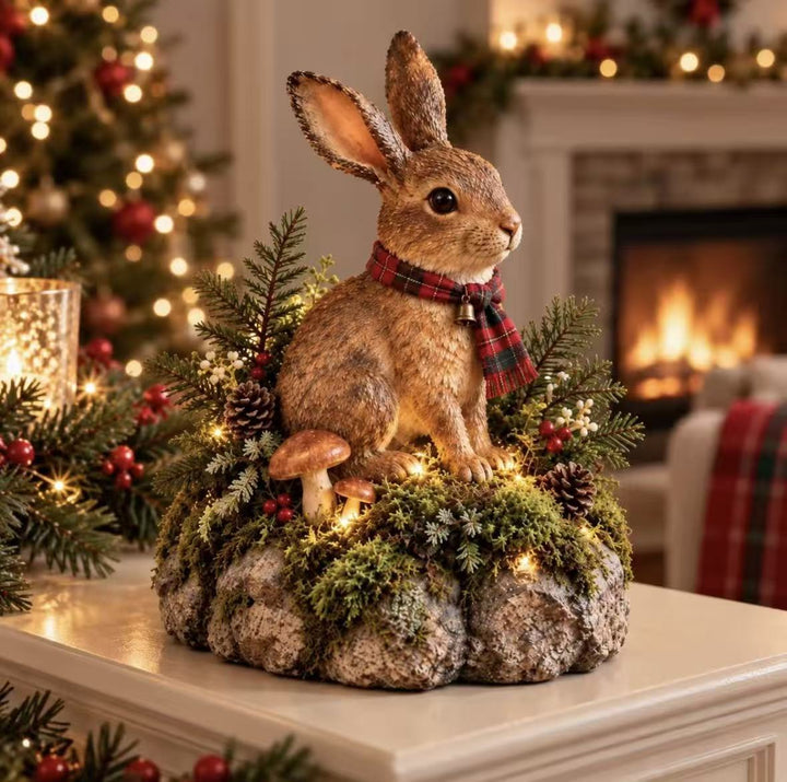 Dekorative Hase mit Weihnachtsmotiv Karnz