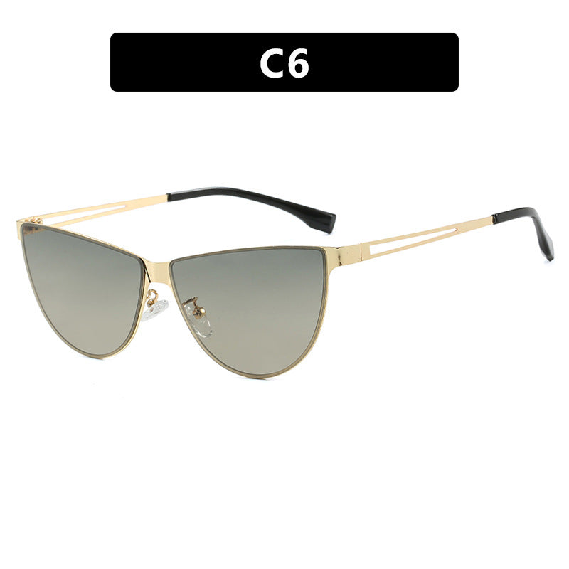 Damen Cat-Eye Sonnenbrille mit stilvollem Metallrahmen und schützendem UV-Filter Karnz