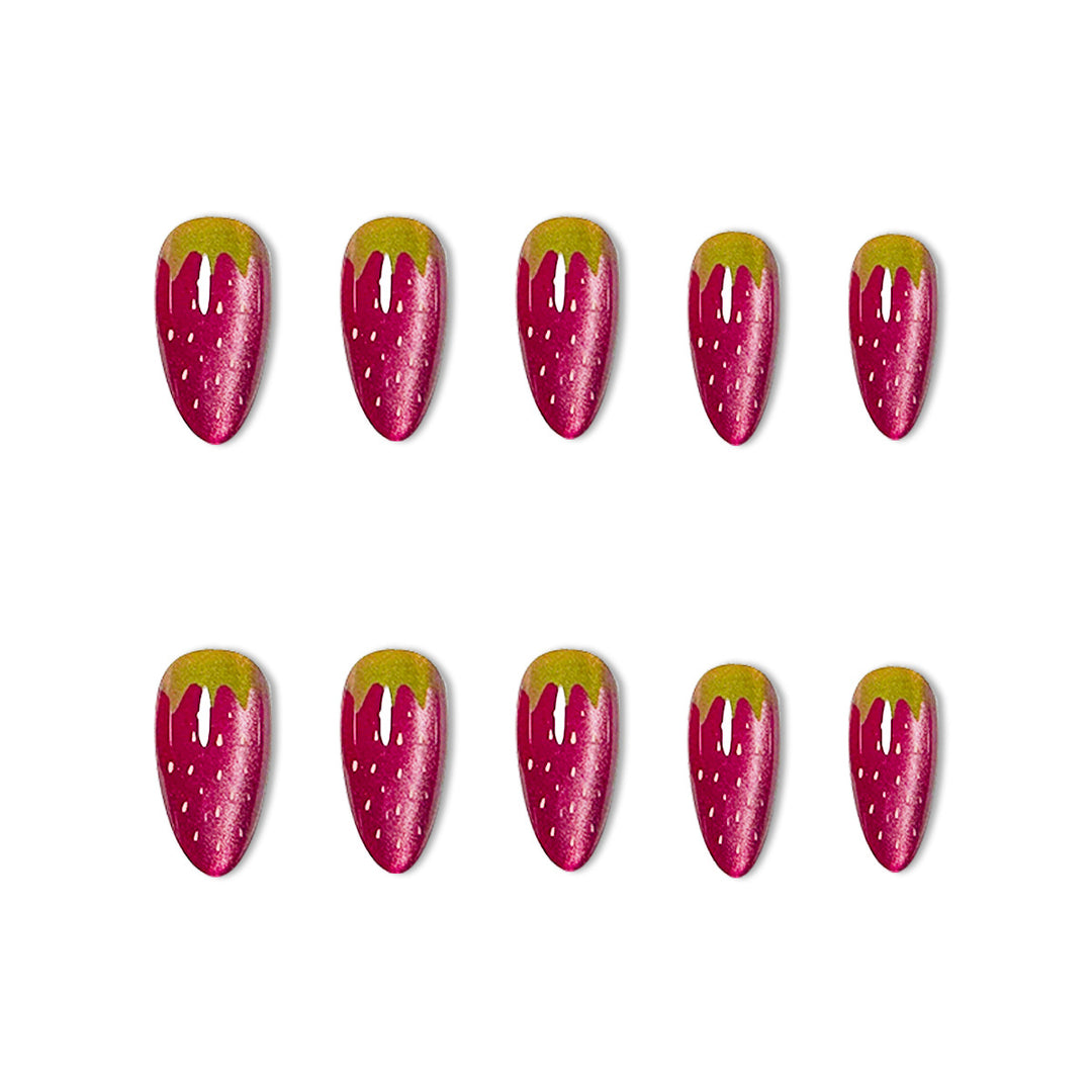 Erdbeer-Themen-Acryl-Nagelverzierungen Karnz