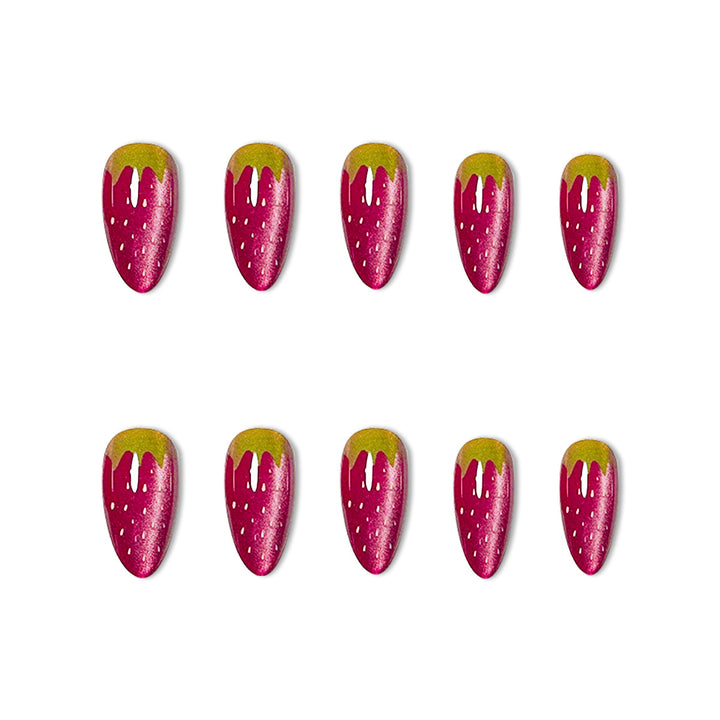 Erdbeer-Themen-Acryl-Nagelverzierungen Karnz