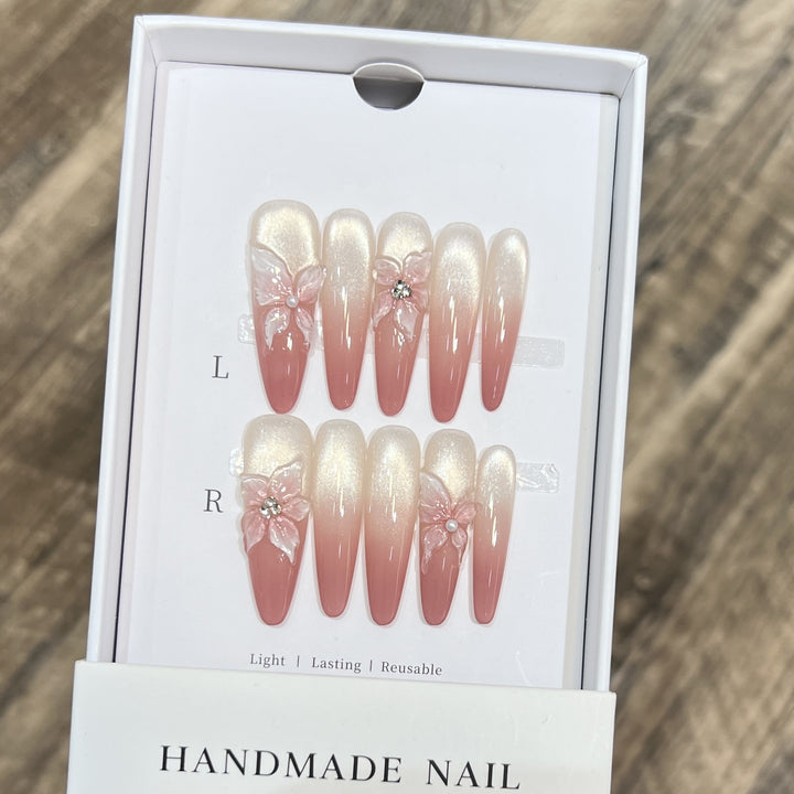 Floral Art Stiletto Press-On Nagelset Karnz